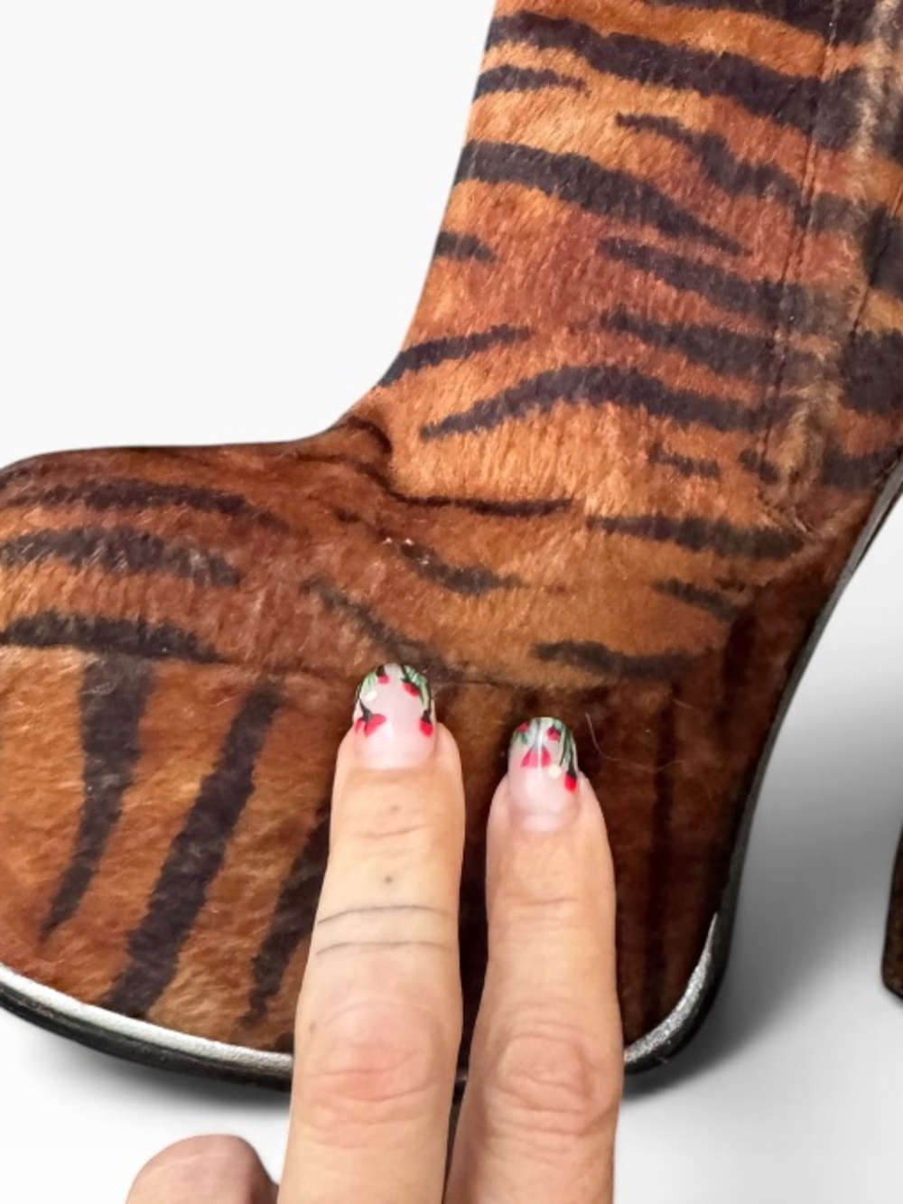 MMargiela animal print horn heel platform ankle boot Sz.38 ( runway 2016) - Picture 7 of 10
